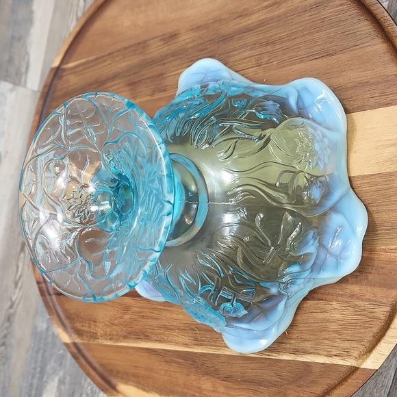 Fenton Water Lily Opalescent Compote - Picture 4 of 6